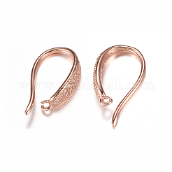 Micro ottone spianare zirconi orecchino ganci&nbsp;ZIRC-A008-09