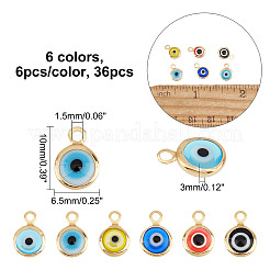 36 Stück 6 Farben handgemachte böser Blick Bunte Malerei Charms&nbsp;FIND-AR0002-02
