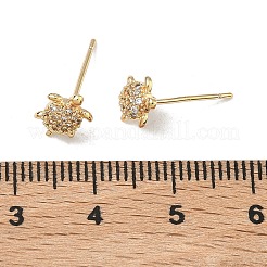 Boucles d'oreilles en laiton avec micro pavé de zircone cubique transparente pour femmes&nbsp;EJEW-F403-02G