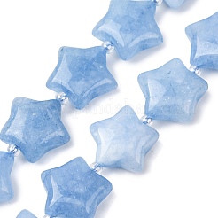 Gefärbte natürliche Aquamarin Perlen Stränge&nbsp;G-K359-E10