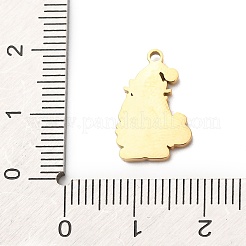 Pendentifs de Noël en acier inoxydable 304 émaillé&nbsp;LS-STAS-B112-02G-09