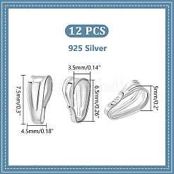 12 pieza 925 broches de presión de plata esterlina&nbsp;STER-PH0001-61