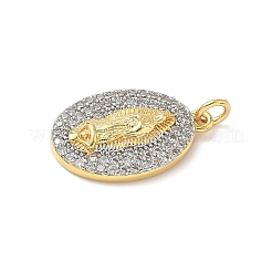 Pendentifs avec zircon cubiques à micro-pavés en laiton&nbsp;KK-D426-13B-G