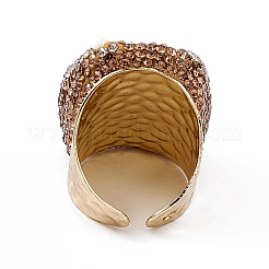 Anello polsino di perle naturali irregolari con strass&nbsp;RJEW-D077-10G