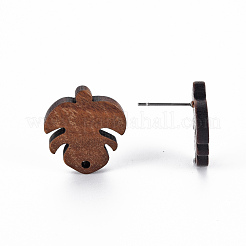 Accessoires de boucles d'oreilles en bois de noyer&nbsp;WOOD-S054-51