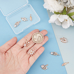 12 Stk. 6 Stil Messing Micro Pave Zirkonia Anhänger&nbsp;KK-SC0003-15