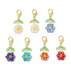 7 pz 7 colori pendenti decorazioni in vetro&nbsp;HJEW-MZ00249