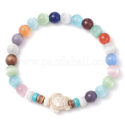 Bracelets extensibles en perles œil de chat&nbsp;BJEW-JB11331