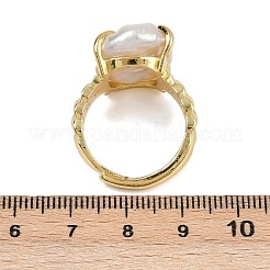 Quadratische Fingerringe aus Naturperlen&nbsp;RJEW-K286-09G