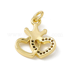 Latón micro pavimenta claro cubic zirconia encantos&nbsp;ZIRC-F132-95G