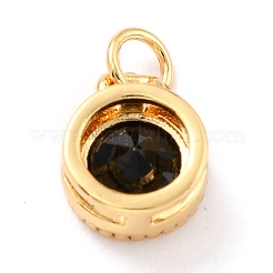 Ciondoli in vero ottone placcato oro 18k con zirconi cubici intarsiati&nbsp;ZIRC-L100-081G-04