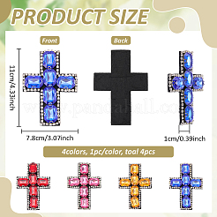 4 pieza de accesorios de adorno para coser con rhinestone de 4 colores&nbsp;DIY-FG0010-66