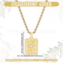 Colliers pendentifs en laiton avec zircone cubique 1 pièce&nbsp;NJEW-LP0001-46F-G