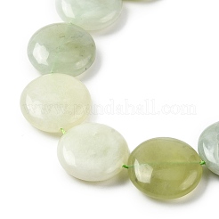 Naturali piatto rotondo giada Xiuyan fili di perline&nbsp;G-L245-03B