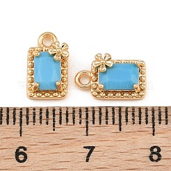 Dijes de latón con circonitas cúbicas de color azul cielo intenso&nbsp;CU-CBA804C-19G