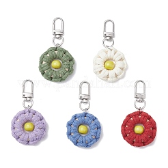5 pz di fili di cotone con decorazioni pendenti a forma di fiore&nbsp;HJEW-TA00401