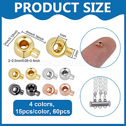 Perline a crimpare in ottone 60pz 4 colori&nbsp;KK-PH0014-91