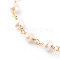 Cavigliera con perline di perle naturali&nbsp;AJEW-AN00429