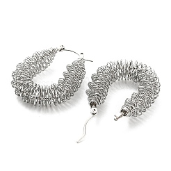 Pendientes de aro con forma de lágrima de acero inoxidable 304 que no se deslustran&nbsp;EJEW-B023-01P