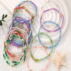 Braccialetti con semi di vetro e ottone&nbsp;BJEW-SW00155