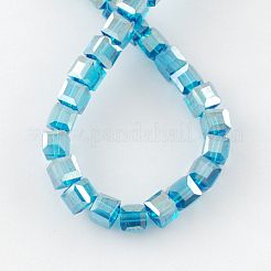 FilI di perline in vetro placcato&nbsp;EGLA-R030-8x8mm-14