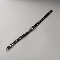 Chocker-Halsketten aus Kunstleder im Punkrock-Stil mit Nieten aus Legierung&nbsp;NJEW-WH20011-09P-01