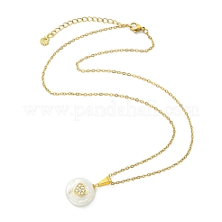 Halskette mit natürlicher Keshi-Perle und Herzanhänger an einer Kabelkette aus Edelstahl 304 für Damen&nbsp;NJEW-JN06117