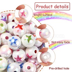 100 Stück 5 Stile UV-Beschichtung undurchsichtige Acrylperlen&nbsp;PACR-CJ0001-24