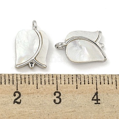 Messing Pavé Muschel Rose Blume Charms&nbsp;KK-Q820-17P