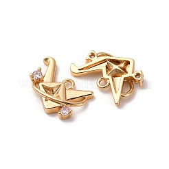 Pendentifs avec zircon cubiques à micro-pavés en laiton&nbsp;KK-Z112-06G