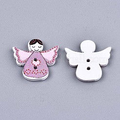 Boutons en bois imprimés&nbsp;WOOD-N008-012