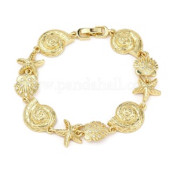 Messing-Gliederarmbänder mit Mikropflaster und klaren Zirkonia für Damen&nbsp;BJEW-H209-09B-G