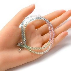 Collana di perline rotonde in vetro bling per donna&nbsp;NJEW-PH01490-03