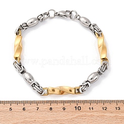 201 bracelets à chaîne byzantine en acier inoxydable&nbsp;BJEW-B078-165GP