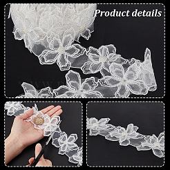 Finiture in pizzo floreale di organza&nbsp;OCOR-WH0112-031-1
