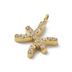 Placcatura ionica (ip) 304 acciaio inossidabile micro pavé zirconia cubica charms&nbsp;STAS-Z107-09G-05