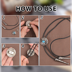 DIY-Sets zur Herstellung von Bolo-Krawattenschnallen aus Legierung und Türkisimitat&nbsp;DIY-NB0012-94