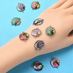 10 stücke 5 farben legierung emaille verbinder charms&nbsp;ENAM-YW0003-73