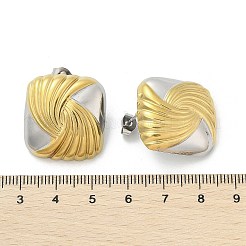 Orecchini a bottone bicolore in acciaio inossidabile 304&nbsp;EJEW-A124-01C