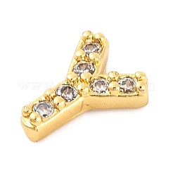 Cabochons en laiton plaqué en rack micro pavé de zircone cubique&nbsp;KK-F874-04G-Y