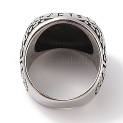 Wikinger 304 Edelstahl Vegvisir breite Fingerringe für Herren&nbsp;RJEW-U005-21A-03