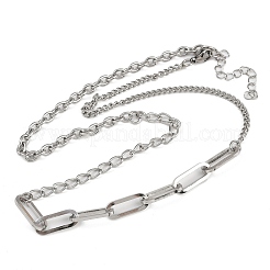 Collar de cadena trenzada con clip de acero inoxidable 304 para hombres y mujeres.&nbsp;NJEW-A053-01P