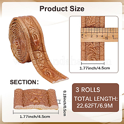 Bordure de papier peint imperméable auto-adhésive en mousse pvc 3d&nbsp;DIY-CP0013-02A