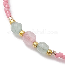 Braccialetti con pietre preziose naturali miste e perline di semi di vetro&nbsp;BJEW-MZ00047