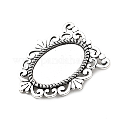 Tibetischen Stil Legierungsspiegel cabochon Fassungen&nbsp;TIBEP-S293-081AS-LF