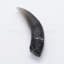 Geschnitzte natürliche Obsidian große Anhänger&nbsp;G-E428-11