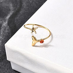 304 Edelstahl mit offenen Manschettenringen aus Glas&nbsp;RJEW-K248-22G