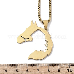 201 collane con ciondolo in acciaio inossidabile per donna&nbsp;NJEW-U021-07G