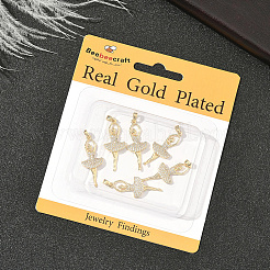 6pcs pendentifs en laiton micro pavé de zircone cubique&nbsp;KK-BBC0020-21