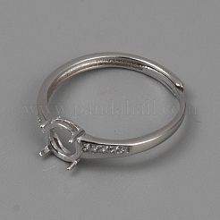 925 verstellbarer Ring aus Sterlingsilber&nbsp;RJEW-WH0004-63P